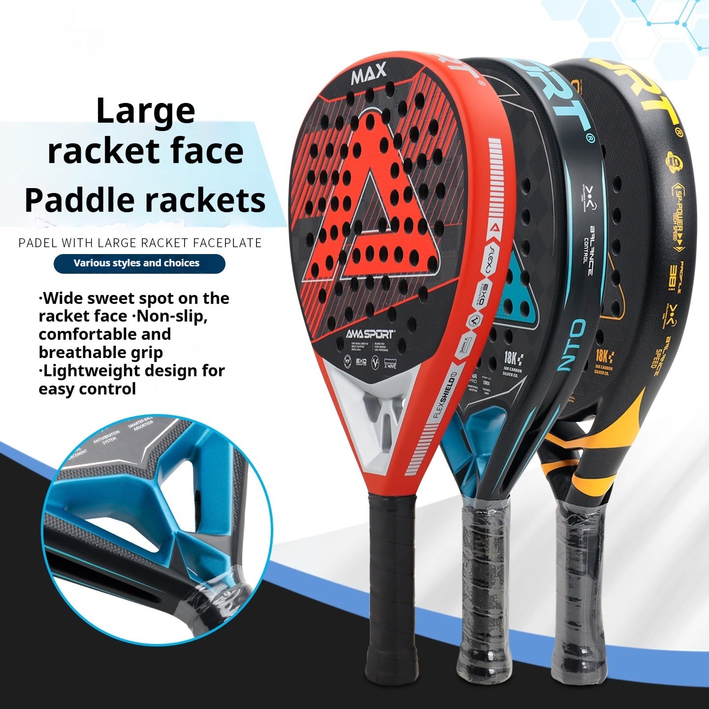Cage Style Carbon Fiber Tennis Racket