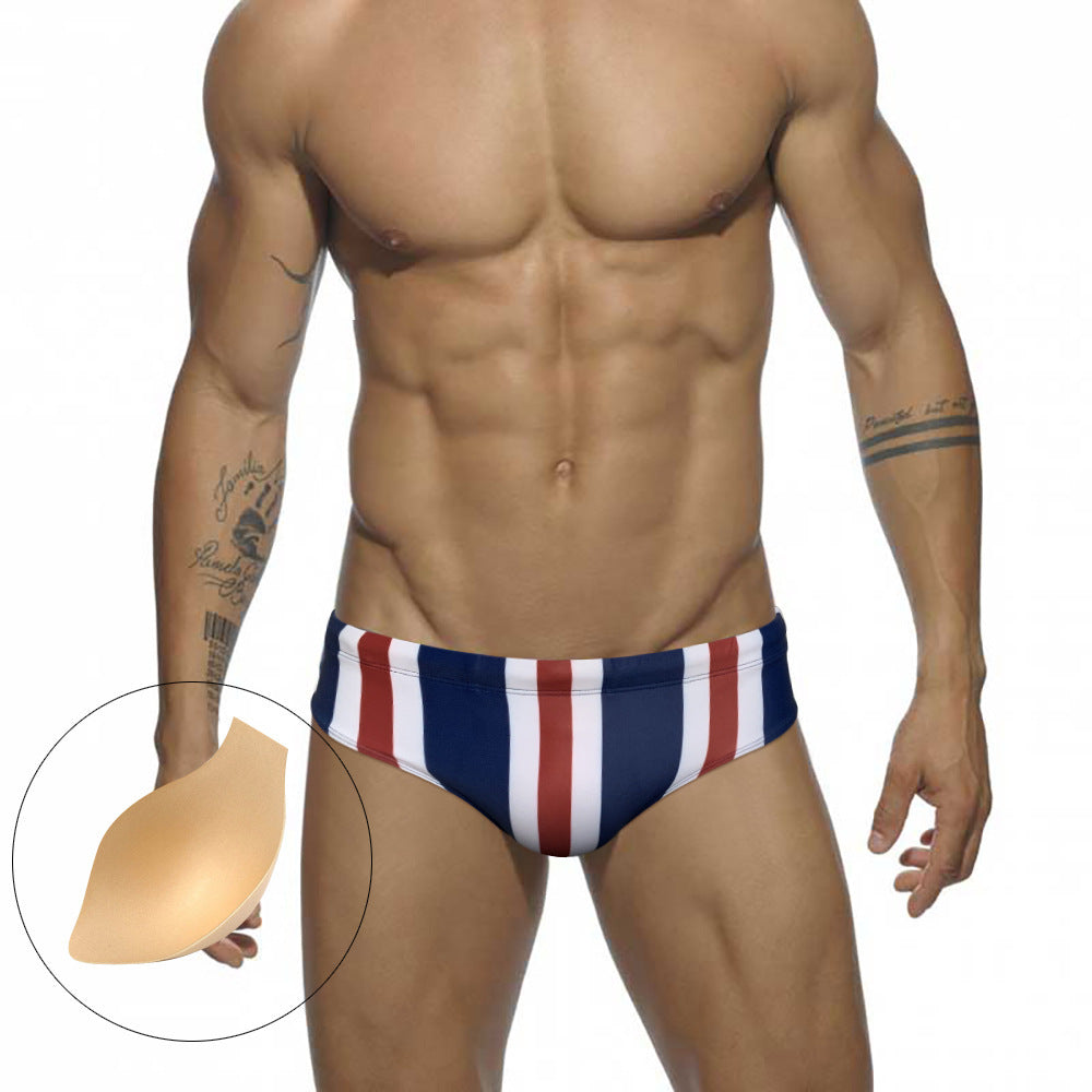 Men's Striped Swimming Trunks Beach Surf Sports Swimming Trunks